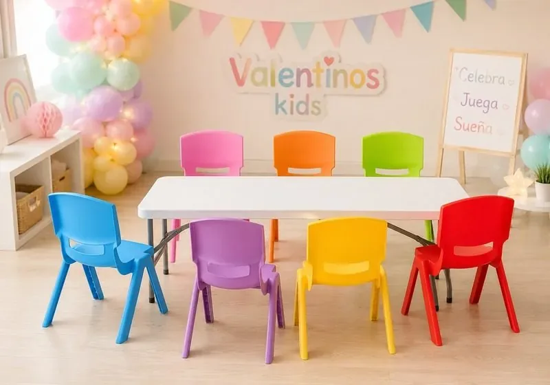 Sillas y mesas infantiles para confirmar detalles